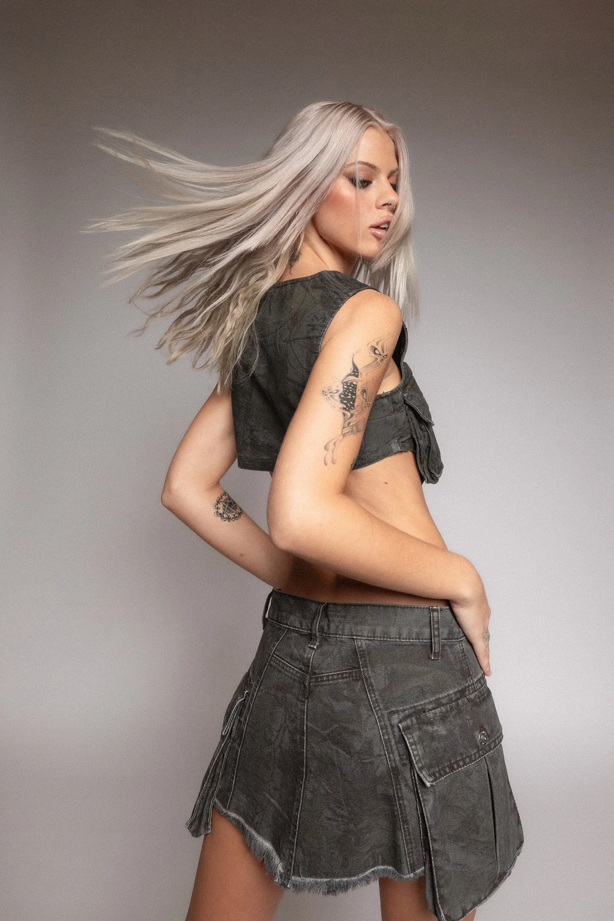 Oakland Cargo Mini Skirt / Blackout - Image 4